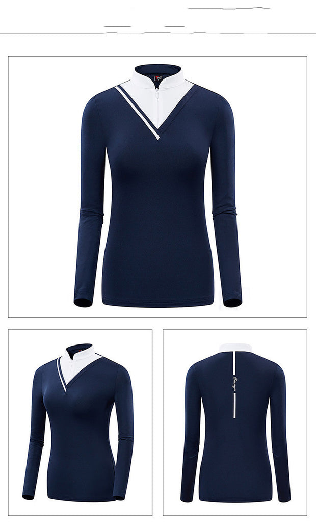 Golf Women's Long-sleeved T-shirt Stand-up Collar Sunscreen Korean Version Of Slim Sports