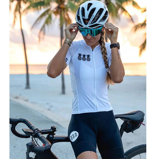 Pineapple Women's Bicycle Short Sleeve Cycling Jersey Suit Cycling Shirt Outdoor Clothing