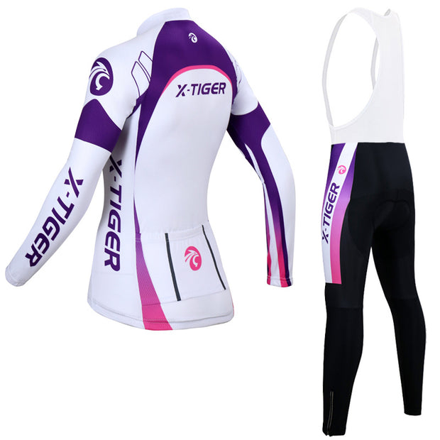 Spring and autumn women's long-sleeved cycling jersey suit